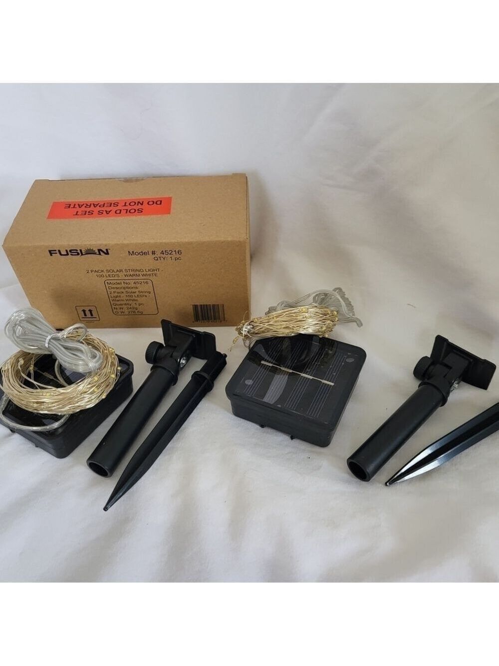 Fusion 2 Pack Solar String Light 100 LED's Warm White 45216 - Picture 2 of 7